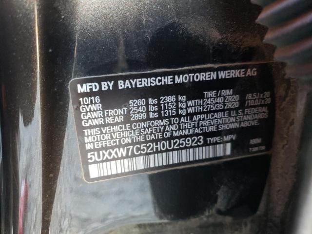 5UXXW7C52H0U25923 - 2017 BMW X4 XDRIVEM40I GRAY photo 12