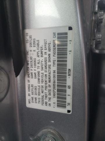 1HGCP26859A106194 - 2009 HONDA ACCORD EXL SILVER photo 12