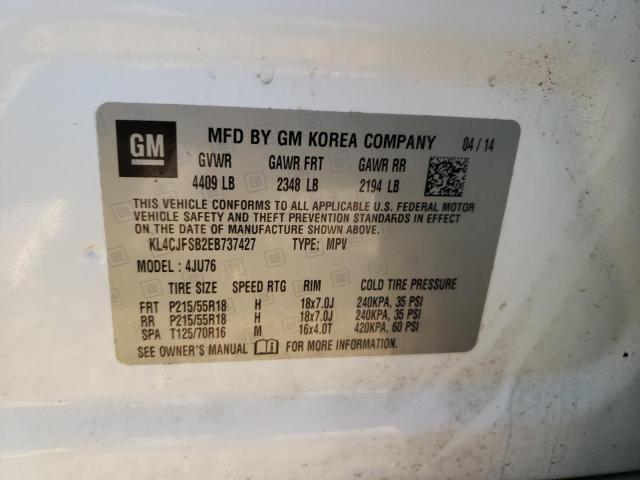 KL4CJFSB2EB737427 - 2014 BUICK ENCORE CONVENIENCE 白色 照片 12