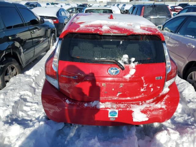 JTDKDTB38G1590202 - 2016 TOYOTA PRIUS C RED photo 6