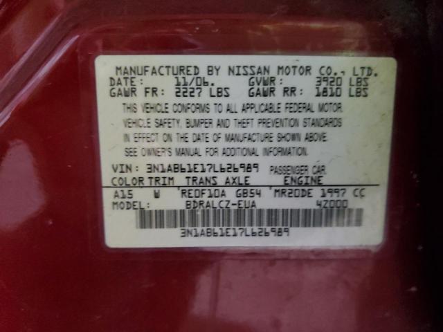 3N1AB61E17L626989 - 2007 NISSAN SENTRA 2.0 RED photo 12