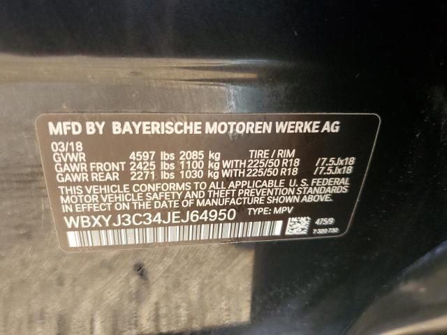 WBXYJ3C34JEJ64950 - 2018 BMW X2 SDRIVE28I BLACK photo 13