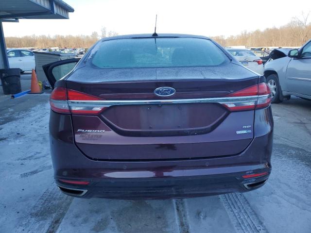 3FA6P0T99HR271690 - 2017 FORD FUSION SE BURGUNDY photo 6