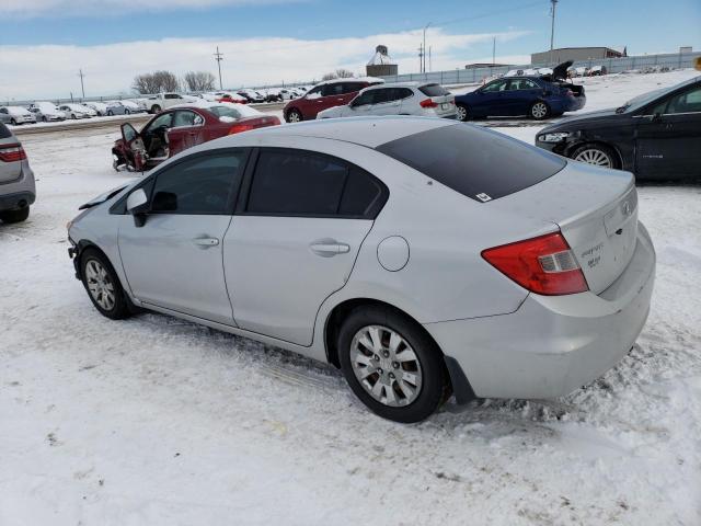 19XFB2F53CE042290 - 2012 HONDA CIVIC LX SILVER photo 2