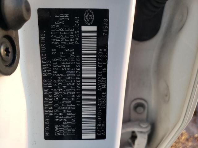 4T1G11AK0PU769064 - 2023 TOYOTA CAMRY SE NIGHT SHADE WHITE photo 12