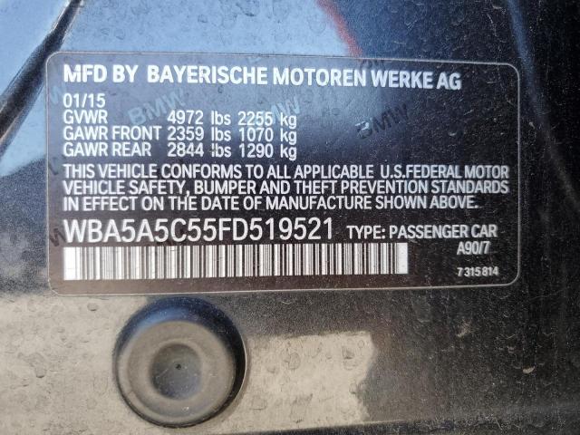 WBA5A5C55FD519521 - 2015 BMW 528 I BLACK photo 13