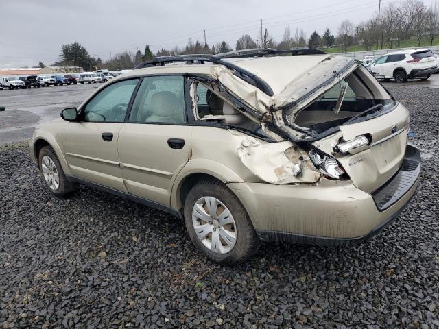 4S4BP60C986329737 - 2008 SUBARU OUTBACK BEIGE photo 2