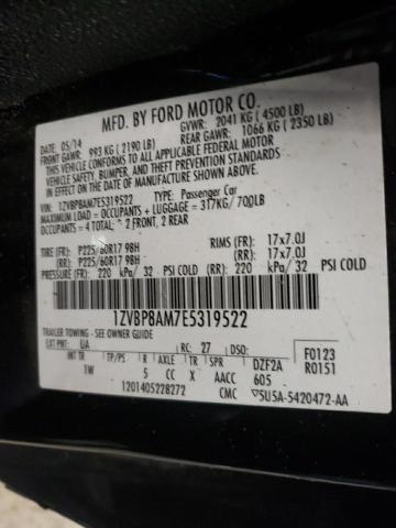 1ZVBP8AM7E5319522 - 2014 FORD MUSTANG BLACK photo 13