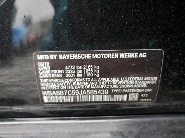 WBA8B7C59JA585439 - 2018 BMW 340 XI BLACK photo 12