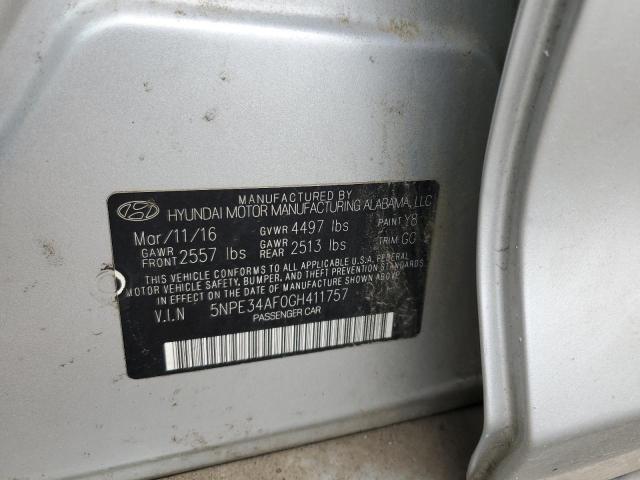 5NPE34AF0GH411757 - 2016 HYUNDAI SONATA SPORT SILVER photo 13