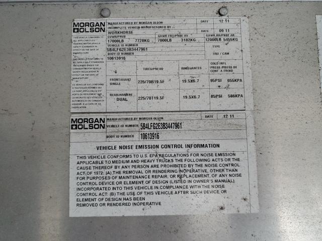 5B4LFG2E3B3447961 - 2011 WORKHORSE CUSTOM CHASSIS COMMERCIAL თეთრი ფოტო 13