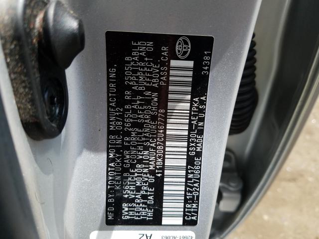 4T1BK3DB7CU467778 - 2012 TOYOTA AVALON BASE  photo 10