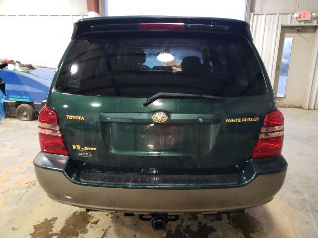 JTEHF21A310026352 - 2001 TOYOTA HIGHLANDER GREEN photo 6