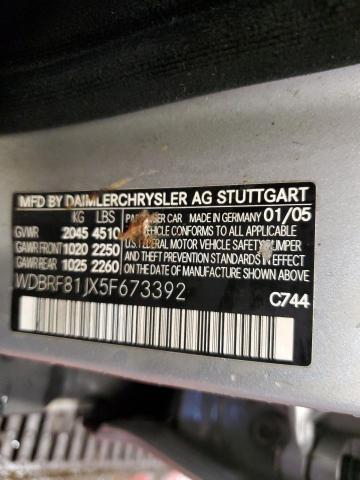 WDBRF81JX5F673392 - 2005 MERCEDES-BENZ C 240 4MATIC SILVER photo 12