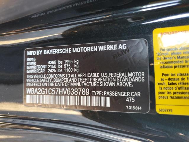WBA2G1C57HV638789 - 2017 BMW M240I أسود صورة 12