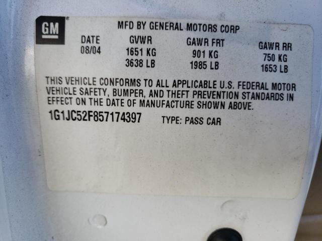 1G1JC52F857174397 - 2005 CHEVROLET CAVALIER WHITE photo 12