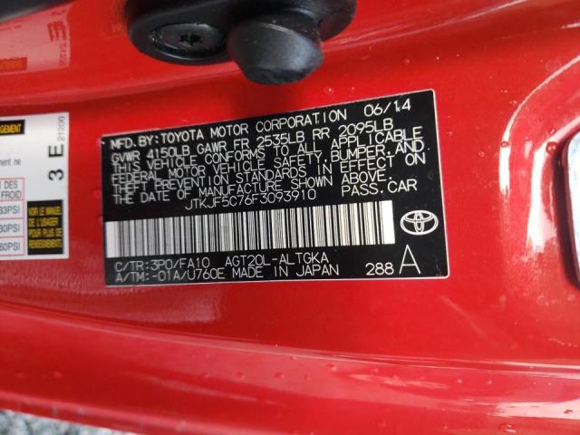 JTKJF5C76F3093910 - 2015 TOYOTA SCION TC 红色 照片 12