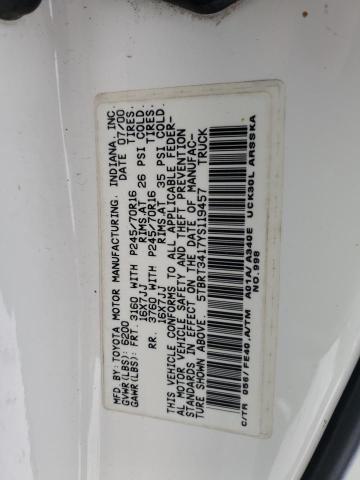 5TBRT3417YS119457 - 2000 TOYOTA TUNDRA ACCESS CAB WHITE photo 12