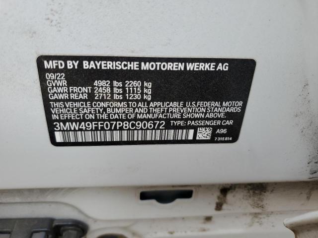 3MW49FF07P8C90672 - 2023 BMW M340XI WHITE photo 13