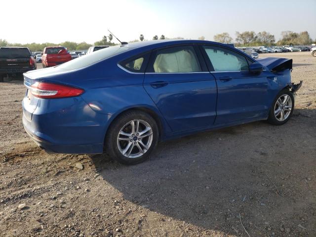 3FA6P0HD5JR260091 - 2018 FORD FUSION SE BLUE photo 3