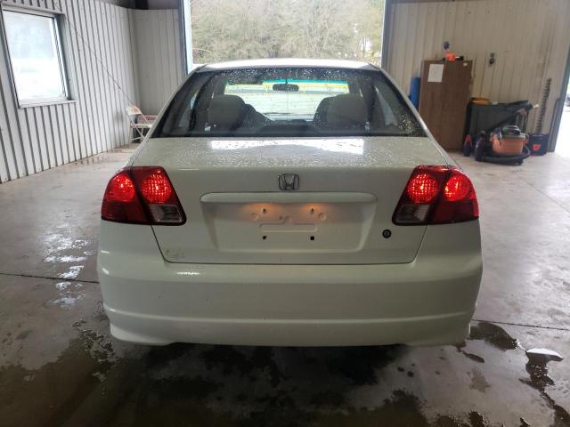 2HGES163X4H614158 - 2004 HONDA CIVIC DX VP WHITE photo 6
