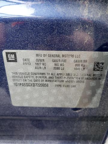 1G1PA5SGXD7229858 - 2013 CHEVROLET CRUZE LS BLUE photo 12