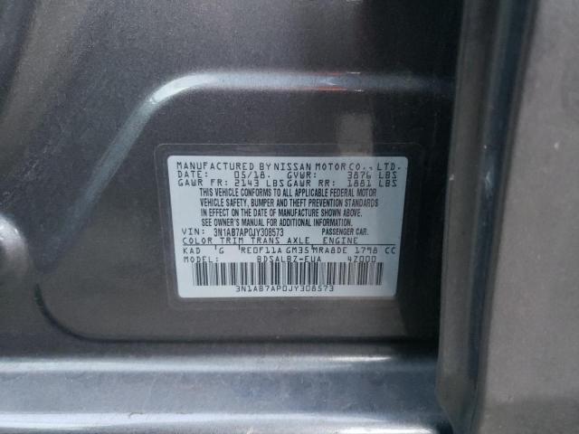 3N1AB7AP0JY308573 - 2018 NISSAN SENTRA S GRAY photo 12