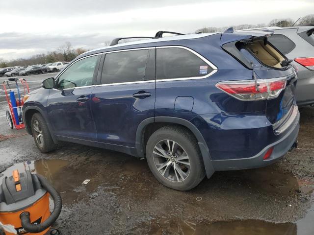 5TDJKRFH3GS347233 - 2016 TOYOTA HIGHLANDER XLE BLUE photo 2