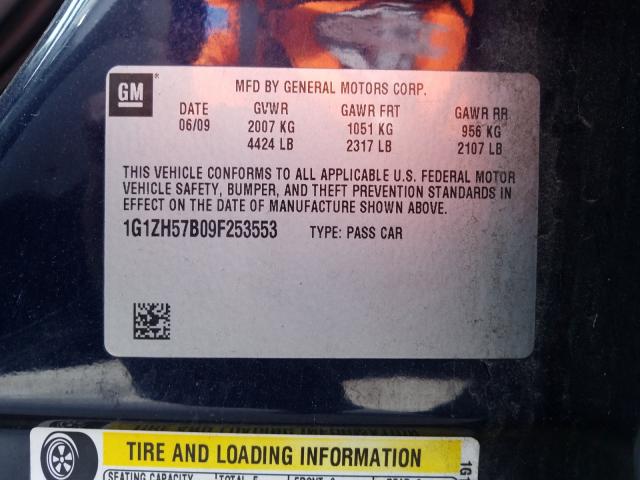 1G1ZH57B09F253553 - 2009 CHEVROLET MALIBU 1LT  照片 10