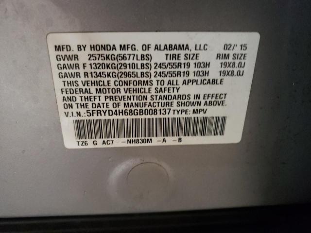 5FRYD4H68GB008137 - 2016 ACURA MDX TECHNOLOGY SILVER photo 13