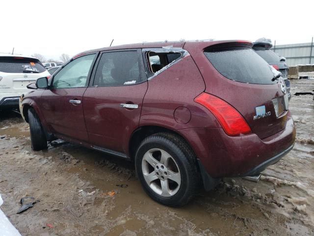 JN8AZ08TX5W327829 - 2005 NISSAN MURANO SL MAROON photo 2