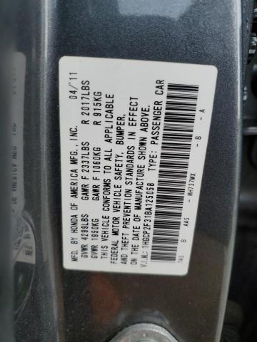 1HGCP2F31BA125058 - 2011 HONDA ACCORD LX GRAY photo 13