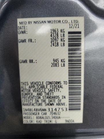 1N4BL4BV6NN314753 - 2022 NISSAN ALTIMA S GRAY photo 12