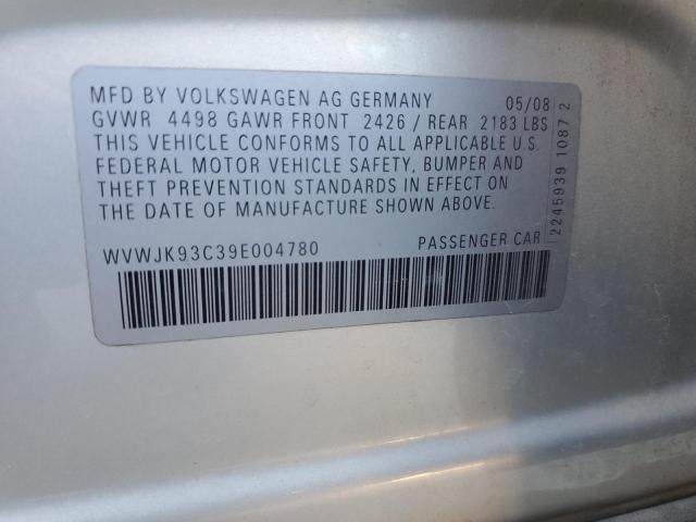 WVWJK93C39E004780 - 2009 VOLKSWAGEN PASSAT TURBO SILVER photo 13