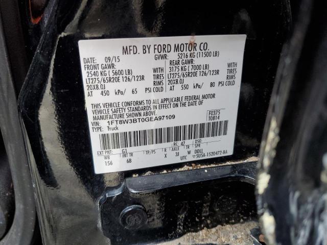 1FT8W3BT0GEA97109 - 2016 FORD F350 SUPER DUTY BLACK photo 12