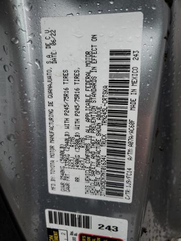 3TYSX5EN7NT016341 - 2022 TOYOTA TACOMA ACCESS CAB ვერცხლისფერი ფოტო 12