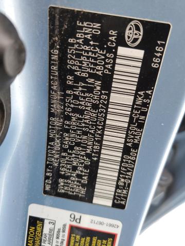 4T1BF1FK4CU537291 - 2012 TOYOTA CAMRY BASE 蓝色 照片 12