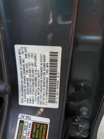 2HKRM3H4XGH544037 - 2016 HONDA CR-V SE GRAY photo 13