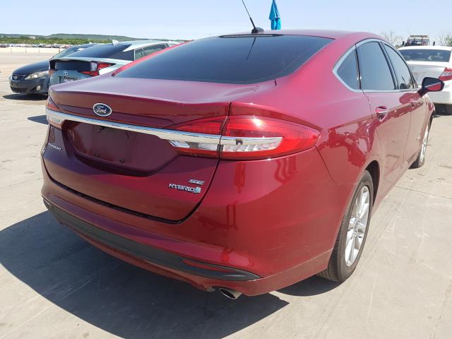 3FA6P0LU6HR165377 - 2017 FORD FUSION SE HYBRID  photo 4