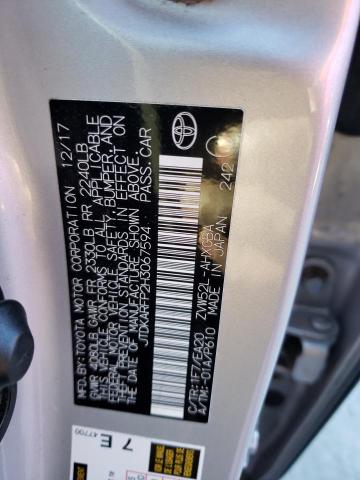 JTDKARFP2H3067594 - 2017 TOYOTA PRIUS PRIM 灰色 照片 12