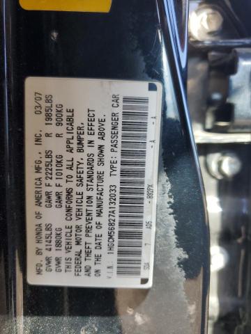 1HGCM56827A132033 - 2007 HONDA ACCORD EX BLACK photo 12