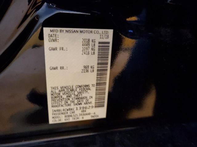 1N4BL4CW8KC139629 - 2019 NISSAN ALTIMA SR BLACK photo 13