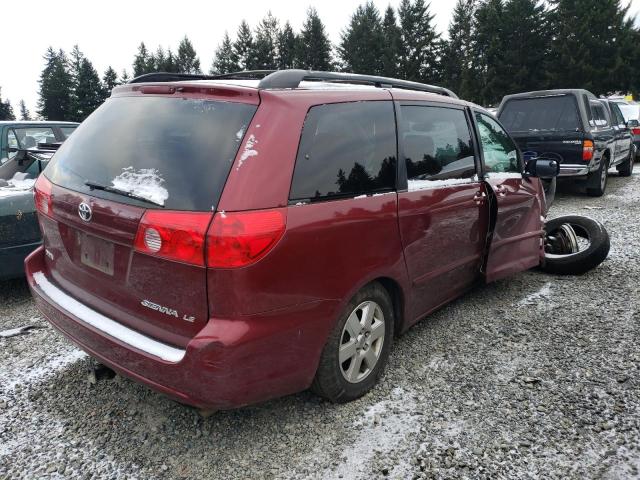 5TDZK23C38S144752 - 2008 TOYOTA SIENNA CE BURGUNDY photo 3