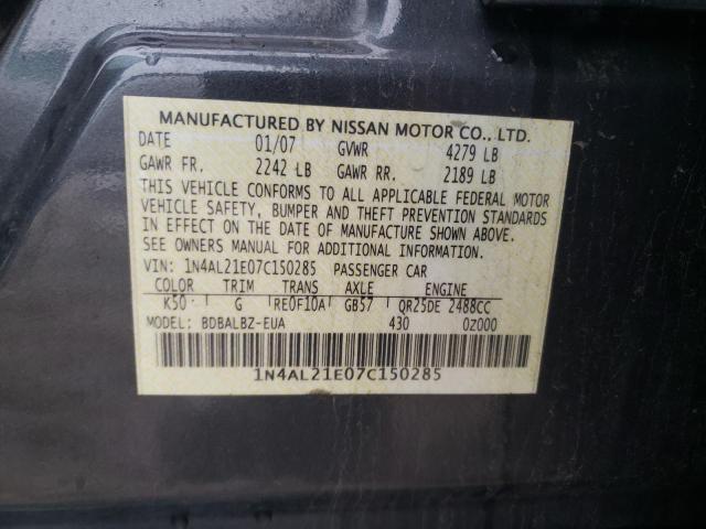 1N4AL21E07C150285 - 2007 NISSAN ALTIMA 2.5 GRAY photo 13