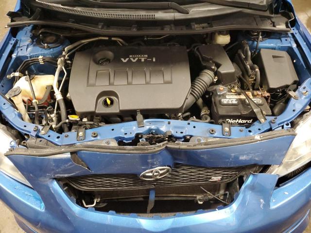 1NXBU4EE3AZ252856 - 2010 TOYOTA COROILLA BASE BLUE photo 11