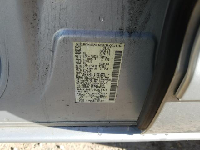 5N1AR18W17C629554 - 2007 NISSAN PATHFINDER LE  照片 10