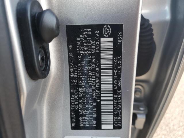 4T1BF1FK9FU059146 - 2015 TOYOTA CAMRY LE SILVER photo 12