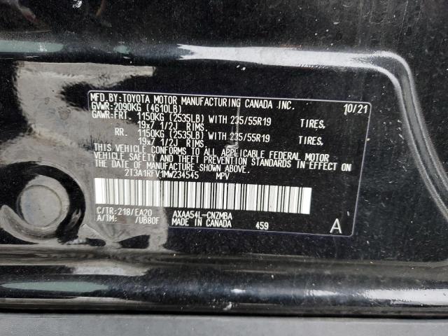 2T3A1RFV1MW234545 - 2021 TOYOTA RAV4 XLE PREMIUM BLACK photo 13