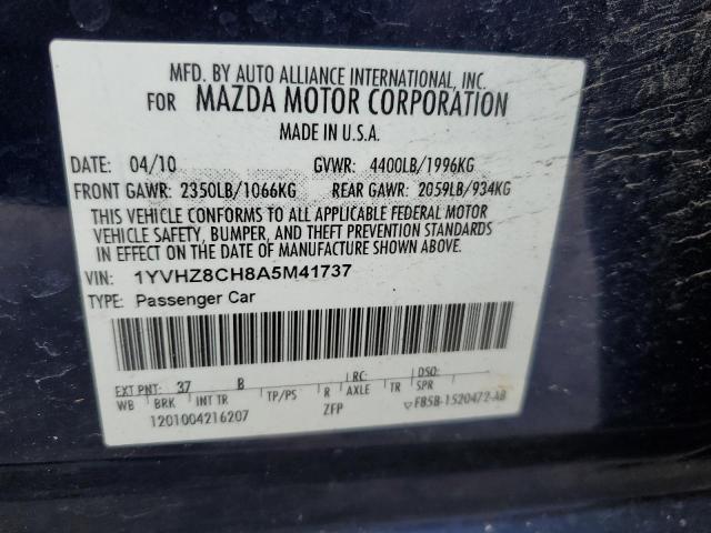 1YVHZ8CH8A5M41737 - 2010 MAZDA 6 I BLUE photo 12