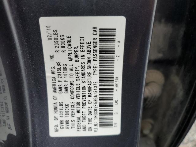 1HGCR2F58GA154379 - 2016 HONDA ACCORD SPORT CHARCOAL photo 12